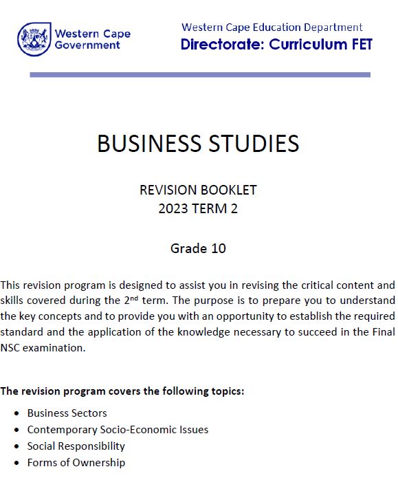 business studies grade 10 essays pdf 2023 term 2